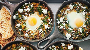 Poached Eggs with Spinach and Lentils by RICARDO