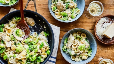 Orecchiette with Chicken & Brussels Sprouts by Geneviève O’Gleman