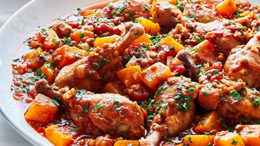 Chicken Drumsticks with Tomatoes and Lentils by Ricardo