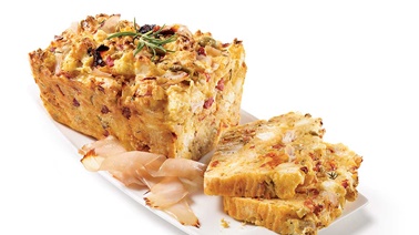 Savoury, Mediterranean-style turkey loaf