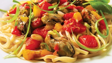 Pasta with Oysters and Tomatoes