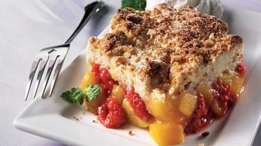 Mango-Raspberry Cobbler