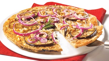 Eggplant and herbes de Provence pizza