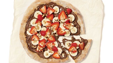 Chocolate-hazelnut pizza