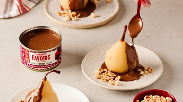 Honey and Hazelnut Poached Pears