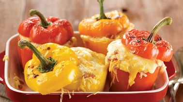 Spaghetti squash-stuffed peppers