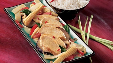 Red Curry, Basil and  Coconut-Milk Chicken