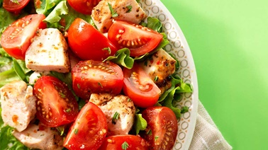 Grilled Chicken and Tomato Salad with Parmesan Vinaigrette