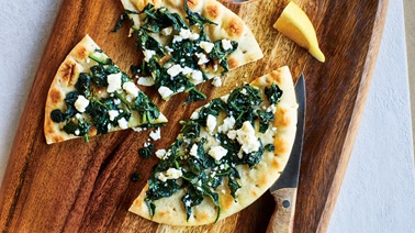 Flatbread Pizzas with Spinach and Feta by RICARDO