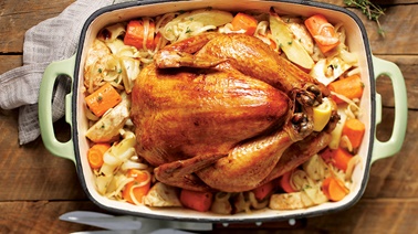 Roasted chicken and winter vegetables from Josée di Stasio 