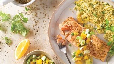 Salmon with fennel and orange salsa from Josée di Stasio
