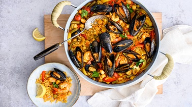 Paella aux fruits de mer