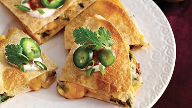 Turkey, potato & cheese quesadillas 