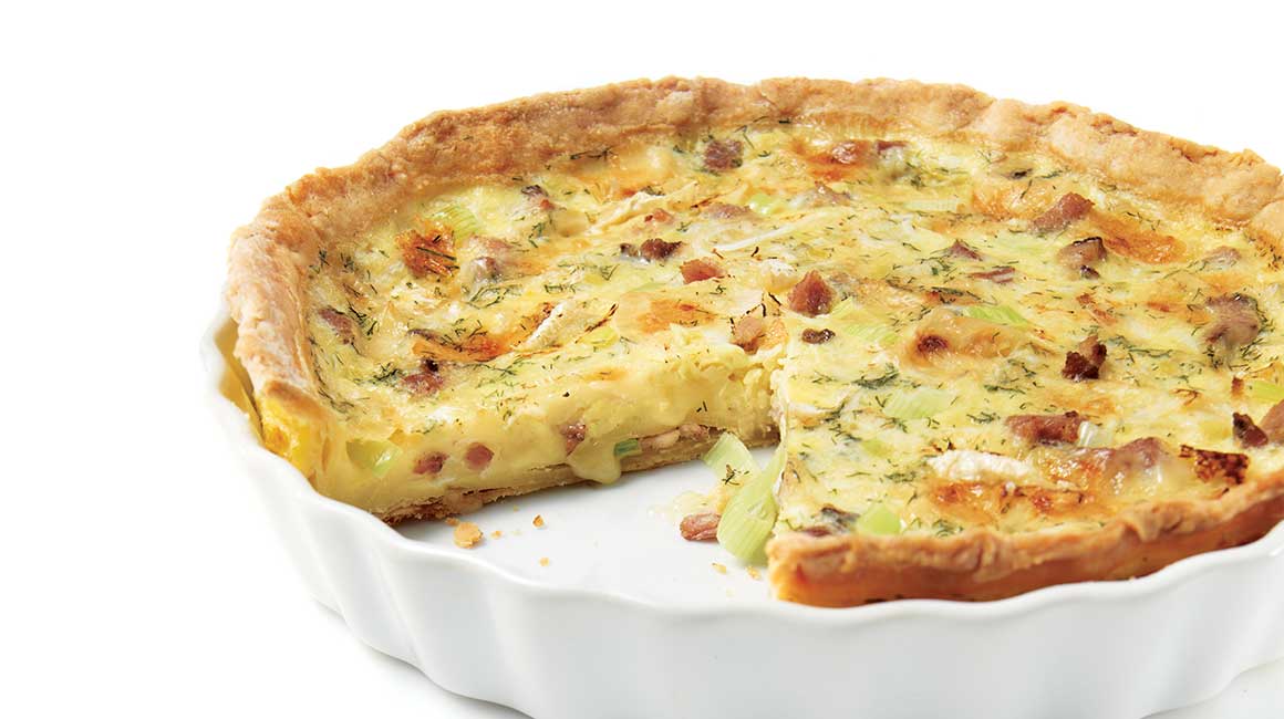 Leek and two-cheese quiche