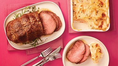 Roast Beef and Potatoes au Gratin