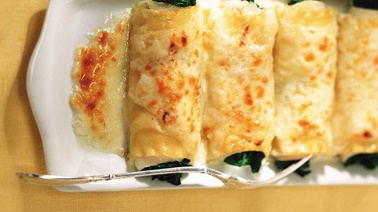 Baked Sole Rolls with Spinach and Parmesan Cheese