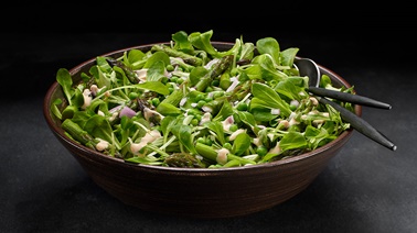 Mache, Asparagus, Pea, and Shallot Salad