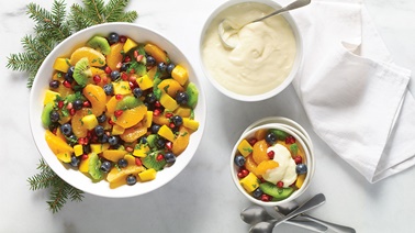 Salade de fruits avec crème au mascarpone