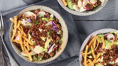 Crunchy Ground Beef Salad with Creamy Dressing