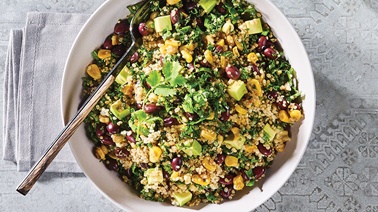 Quinoa, kale, and avocado salad