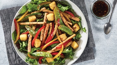 Warm Tofu, Pepper and Pineapple Salad