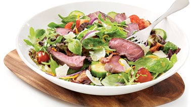 Grilled bison medallion salad from Stefano Faita