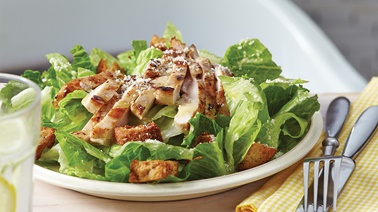 Warm chicken Caesar salad