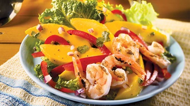 Coriander mango and shrimp salad