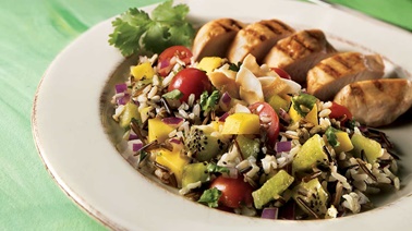 Wild rice and tropical fruit salad