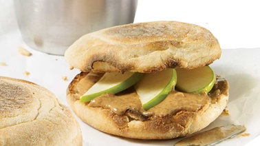 Nut butter and apple breakfast sandwich