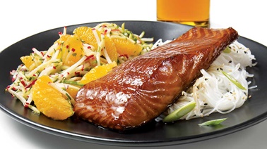 Japanese-style beer-marinated salmon