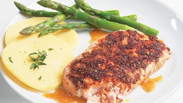 Spice-Crusted Salmon with Orange Sauce 