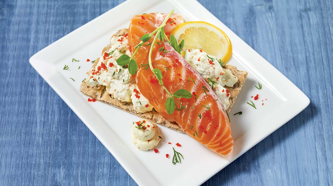 Royal smoked salmon and wasabi whipped cream appetizers