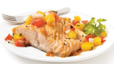 Roasted Salmon with Tomato, Orange and Ginger Salsa
