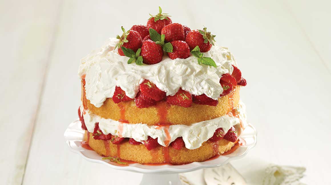 Strawberry-lime shortcake with mascarpone cream