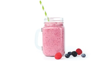 Vitamin-packed yogurt, melon juice, and berry smoothie