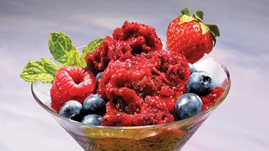 Berry and red wine sorbet