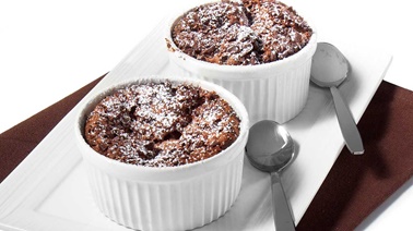 Soufflés au chocolat et à la poire