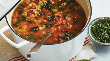 Turkey minestrone soup