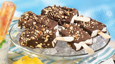 Yogurt and chocolate ice pops