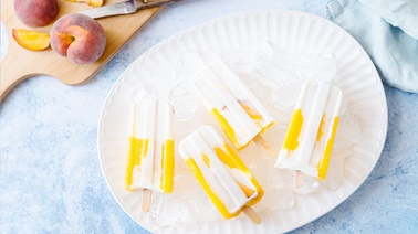 Vanilla-peach popsicles by TOUGO