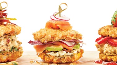 Smoked salmon and goat cheese sushi burger from Geneviève Everell