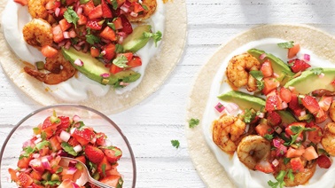 Shrimp Tacos and Strawberry Salsa