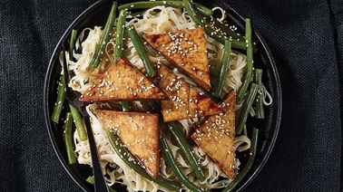 Maple Tofu with Asian-Style Noodles & Sesame Beans