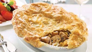 Leek, mushroom, and turkey pie from Josée di Stasio