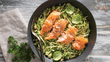 Trout with Brussels Sprouts Tabbouleh