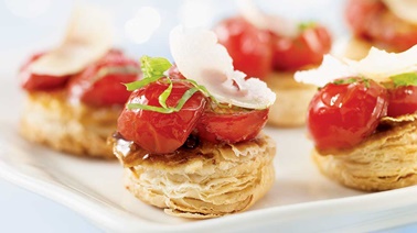 Caramelized tomato tartlets