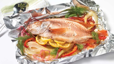 Whole tilapia en papillote