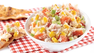 Creamy corn and crab-flavoured dip