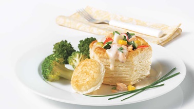 Crab and salmon vol-au-vents